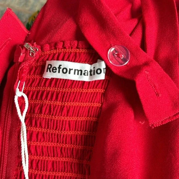 NWT reformation red celestia dress size 8 - Picture 7 of 9